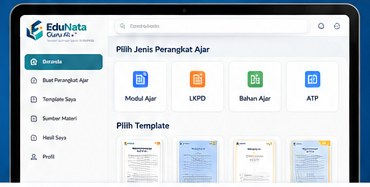 Mockup dashboard dan laptop EduNata Guru AI